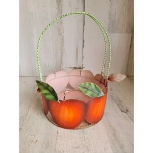 Metal wire Apple pumpkin basket Halloween fall farm home decor